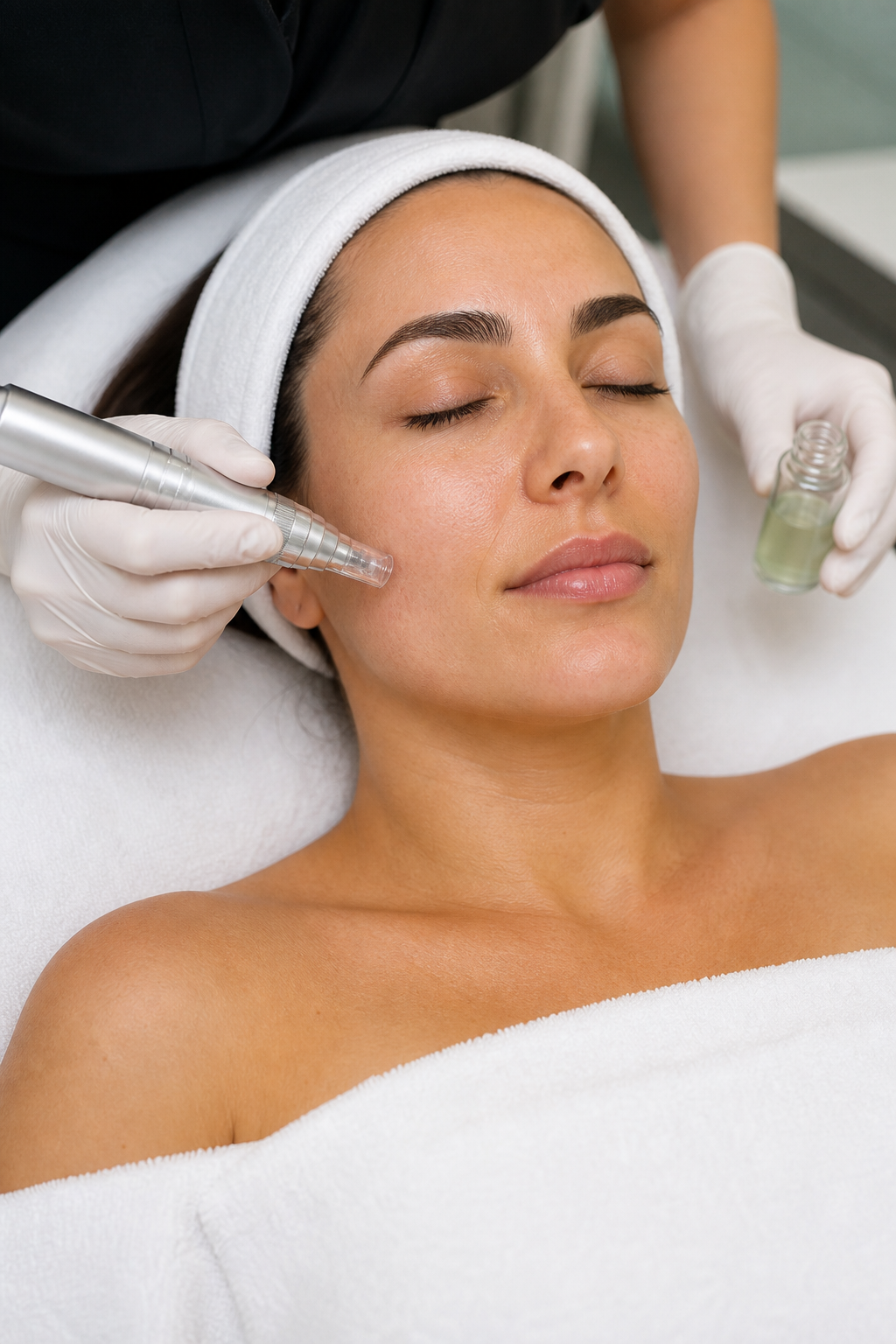Exosome microneedling facial treatment